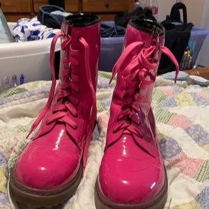 Hot Pink Combat Boots 12M